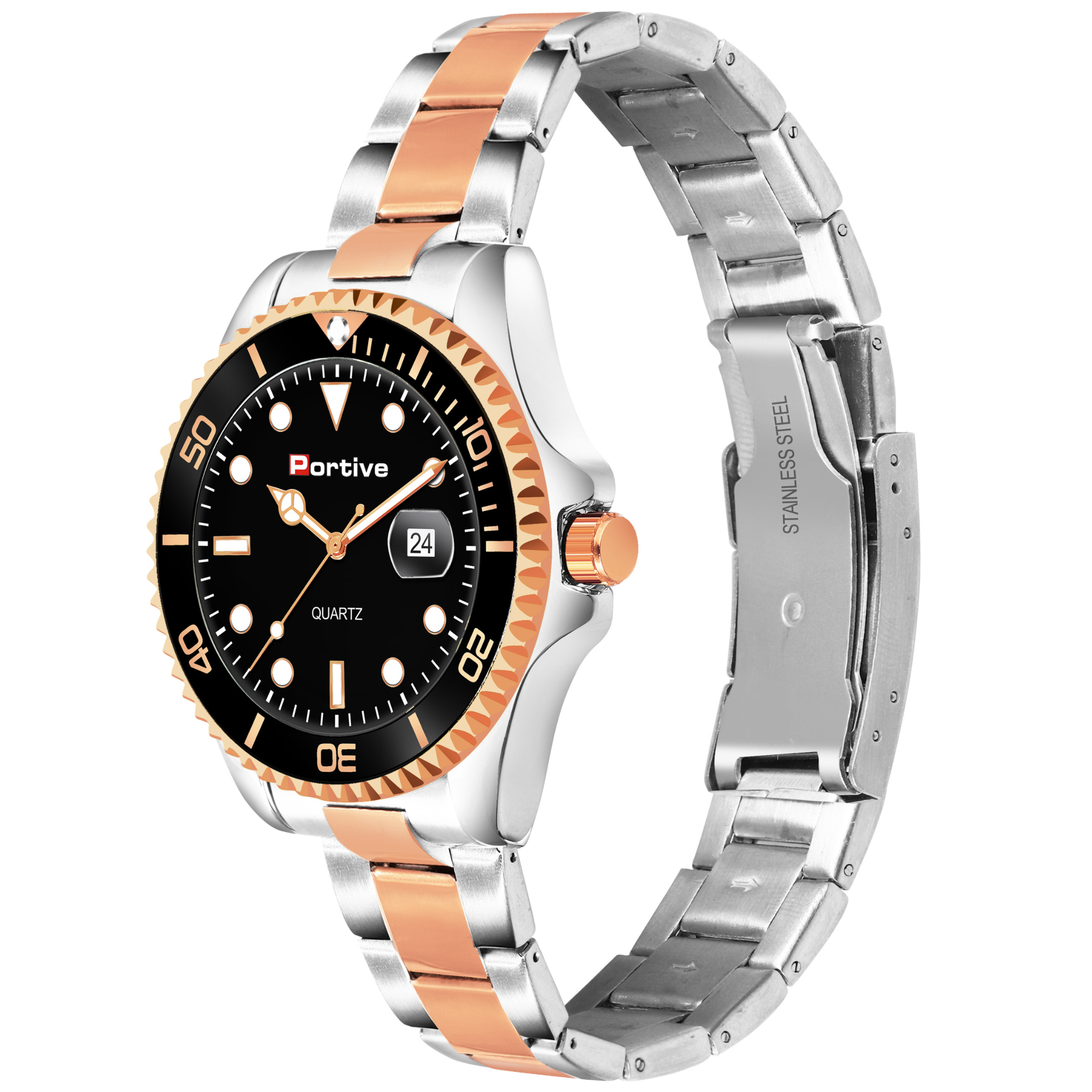 BLACK ROSE GOLD NEW LOOK SOLID ROUND WATCH