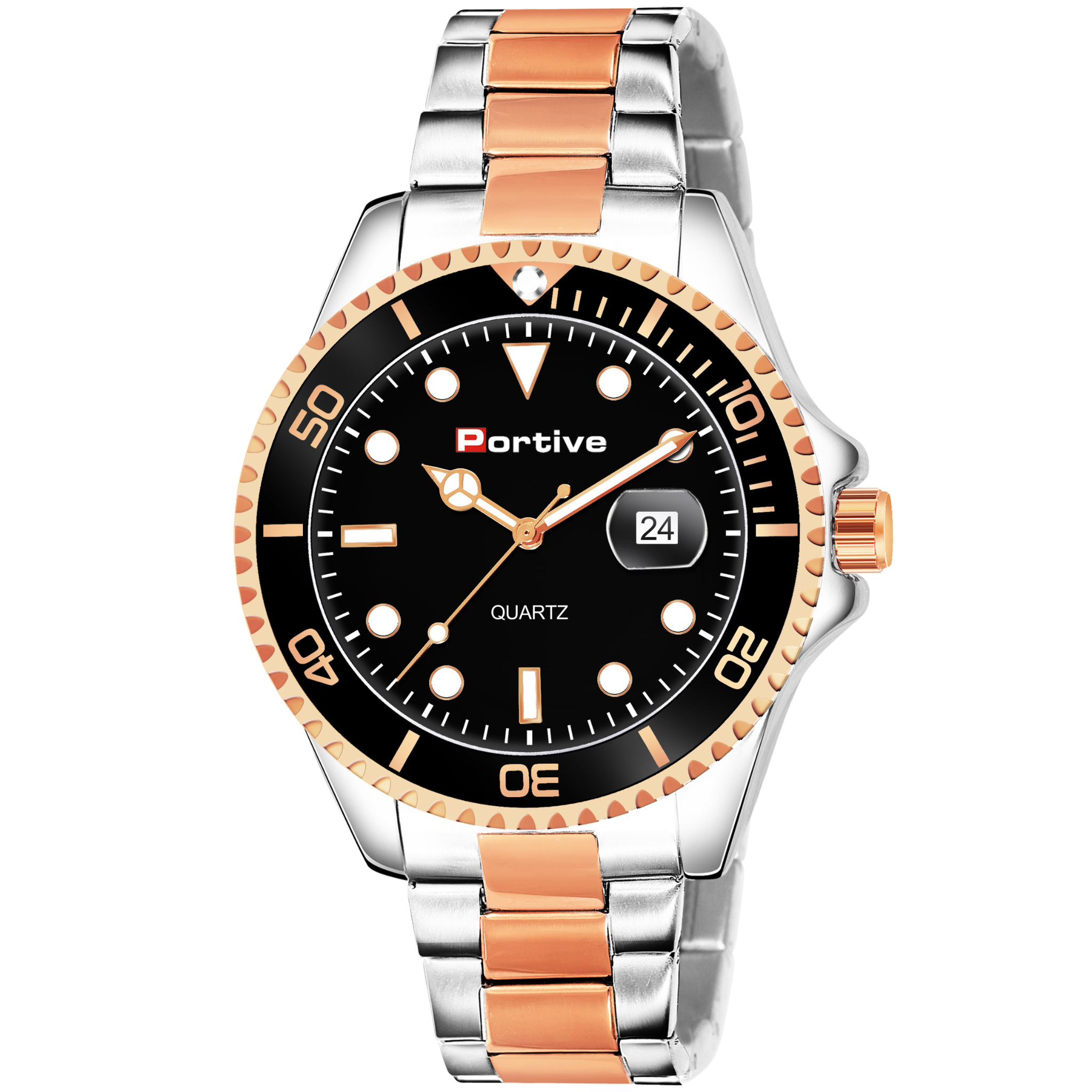 BLACK ROSE GOLD NEW LOOK SOLID ROUND WATCH