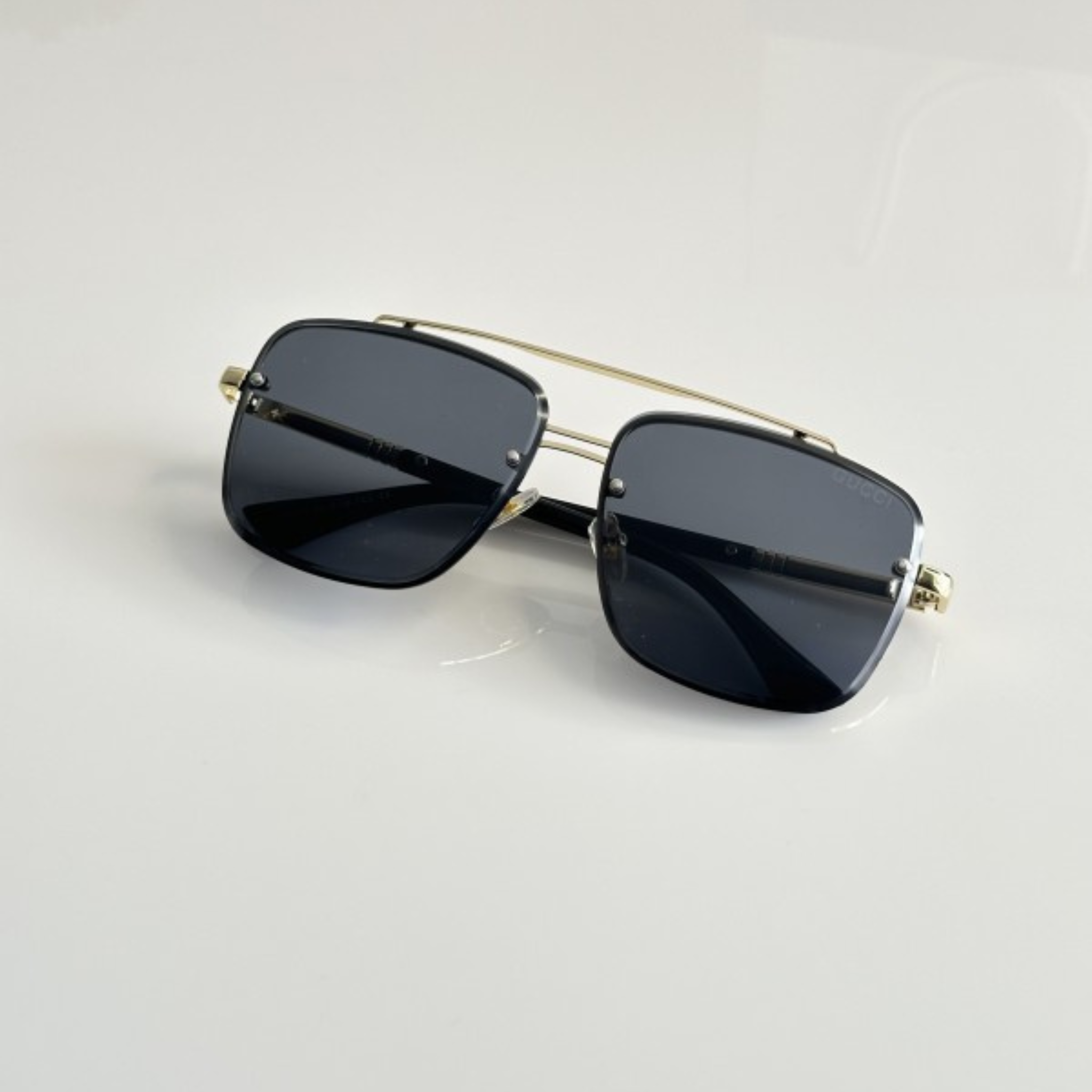 GOLD FRAME BLACK SHADE BRANDED SUNGLASSES