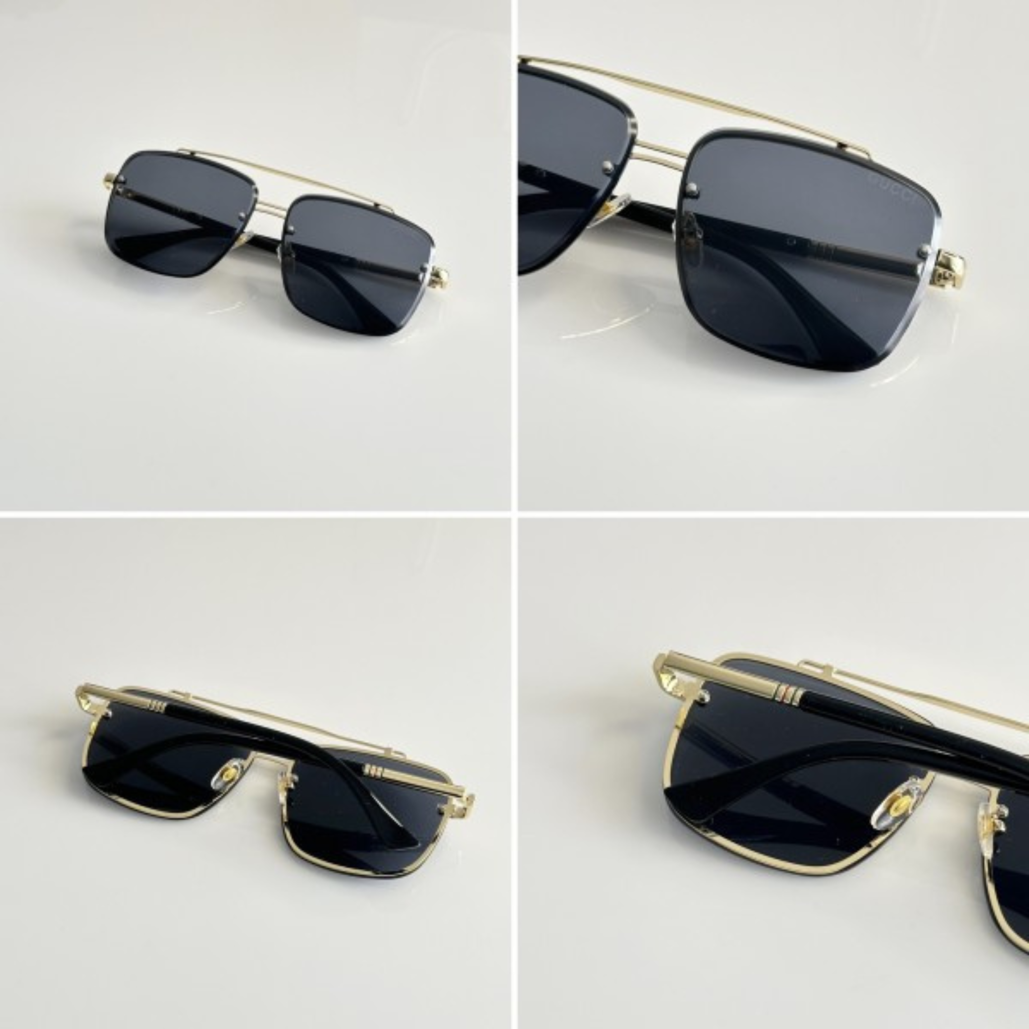 GOLD FRAME BLACK SHADE BRANDED SUNGLASSES