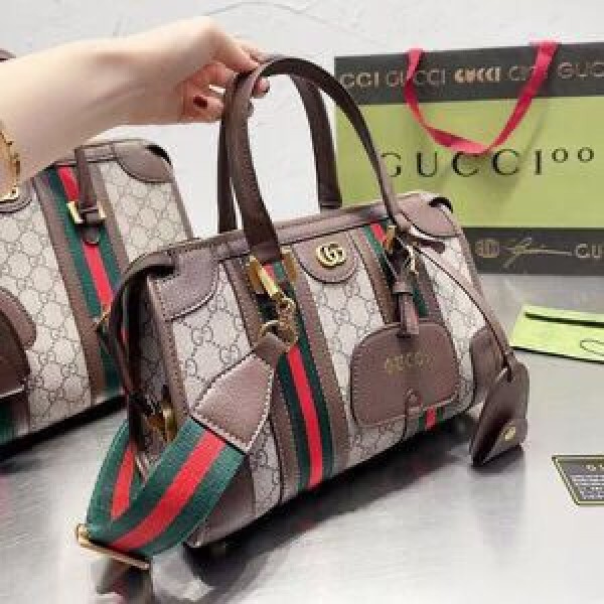 DESIGNER STRIPED WOMEN HANDBAG