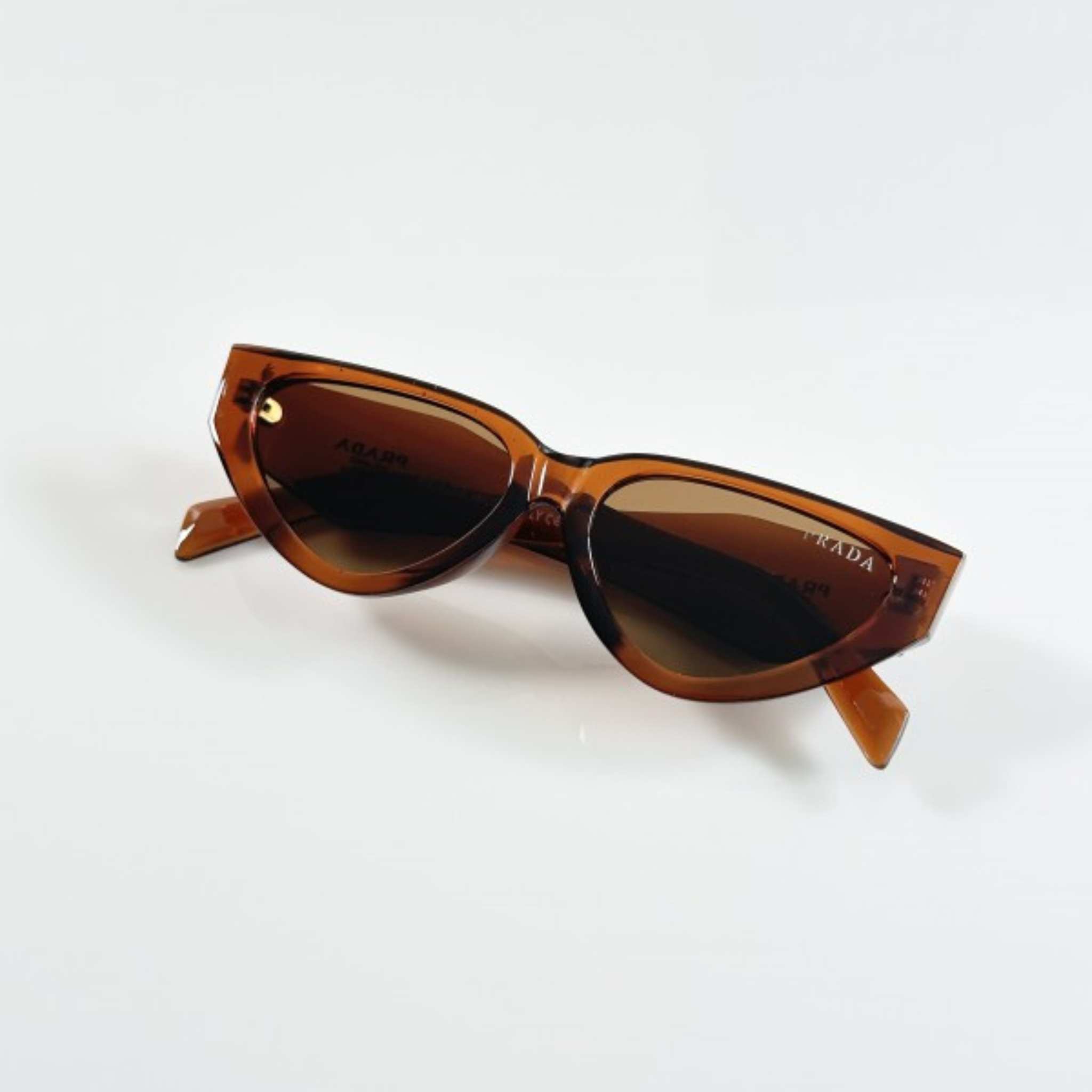 WOMEN'S SHADED BROWN GEOMETRIC SUNGLASSES