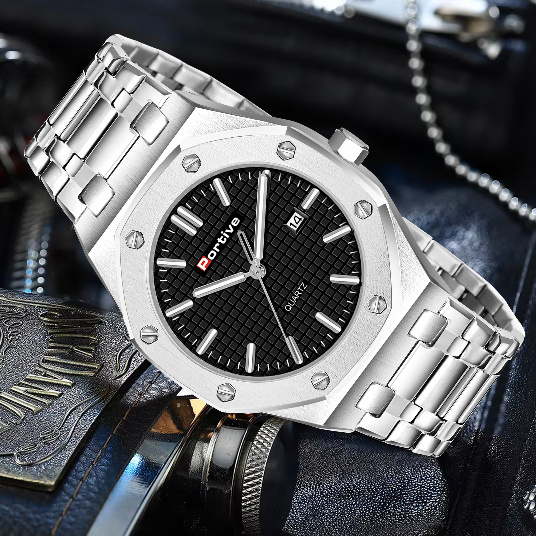 SILVER FASHION WATCH WITH HEAVY STEEL