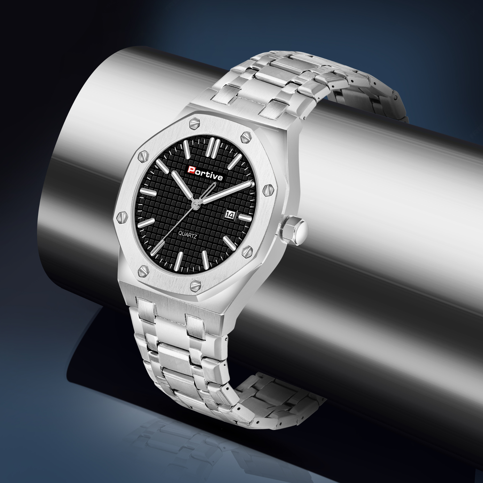 SILVER FASHION WATCH WITH HEAVY STEEL