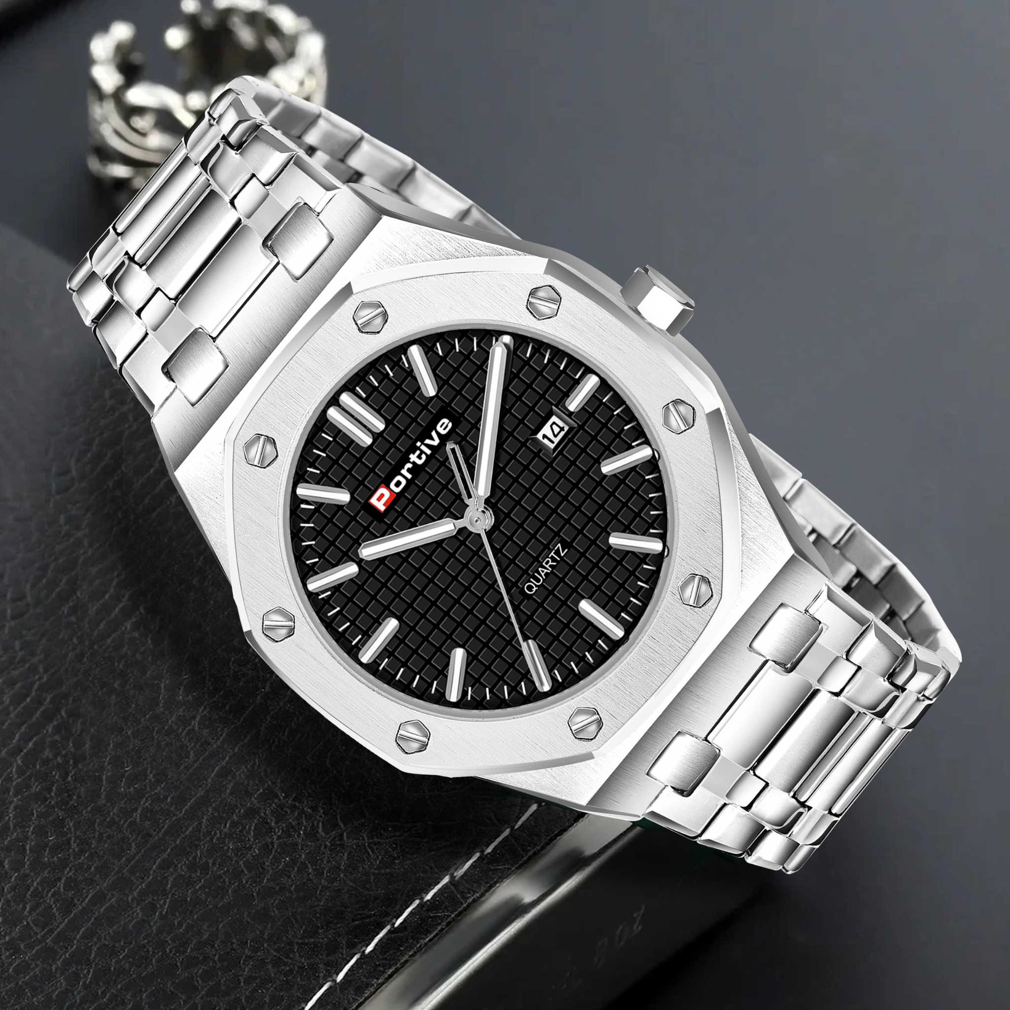 SILVER FASHION WATCH WITH HEAVY STEEL