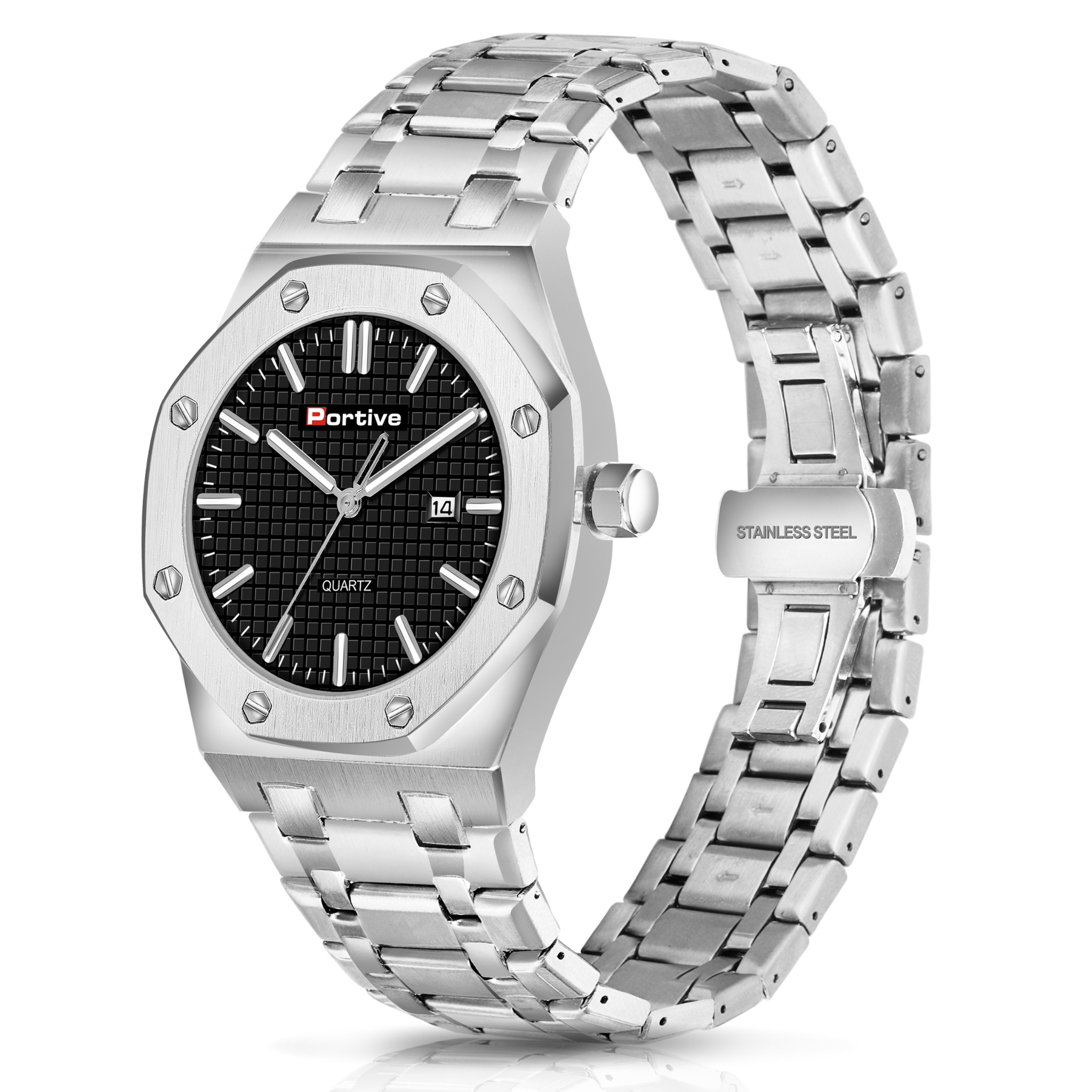 SILVER FASHION WATCH WITH HEAVY STEEL