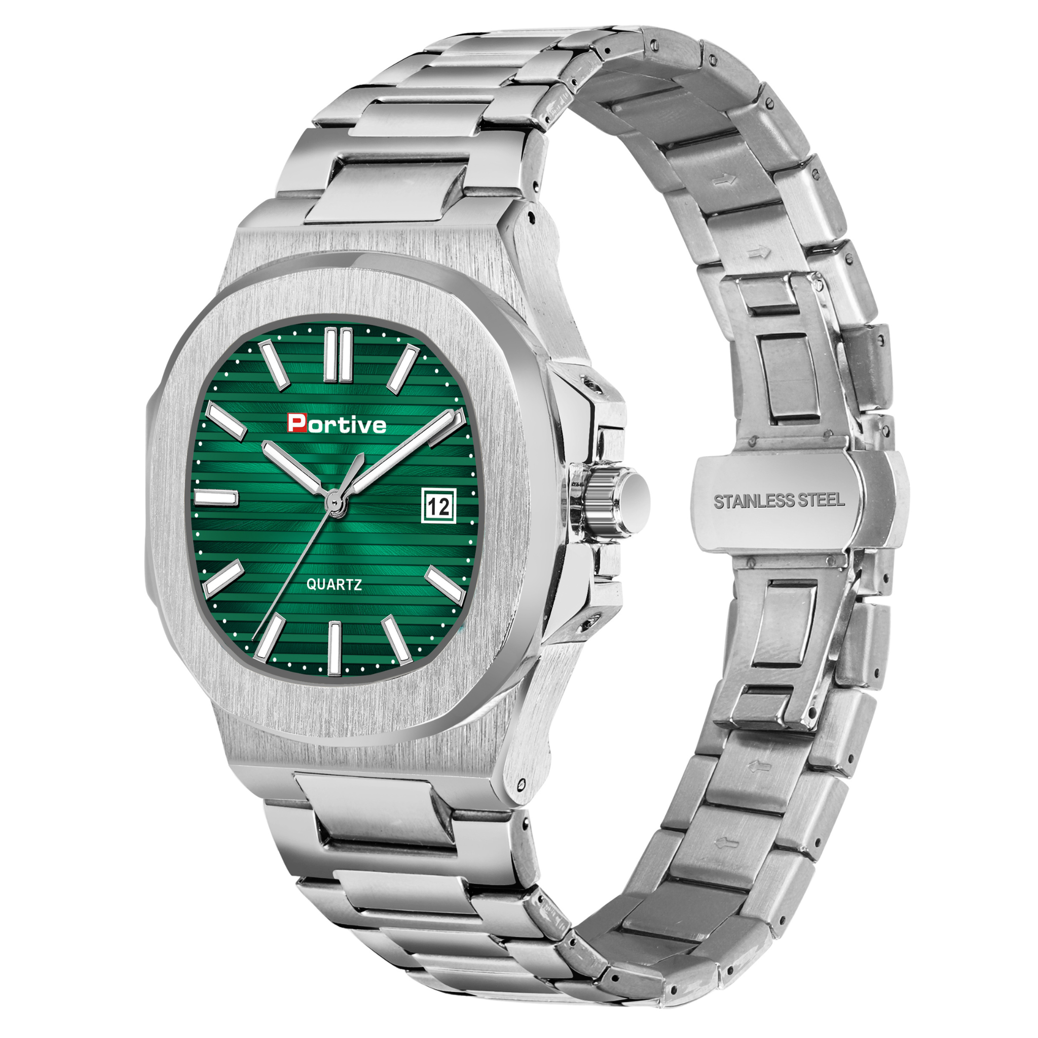 BUY SILVER GREEN TRANDING WATCH