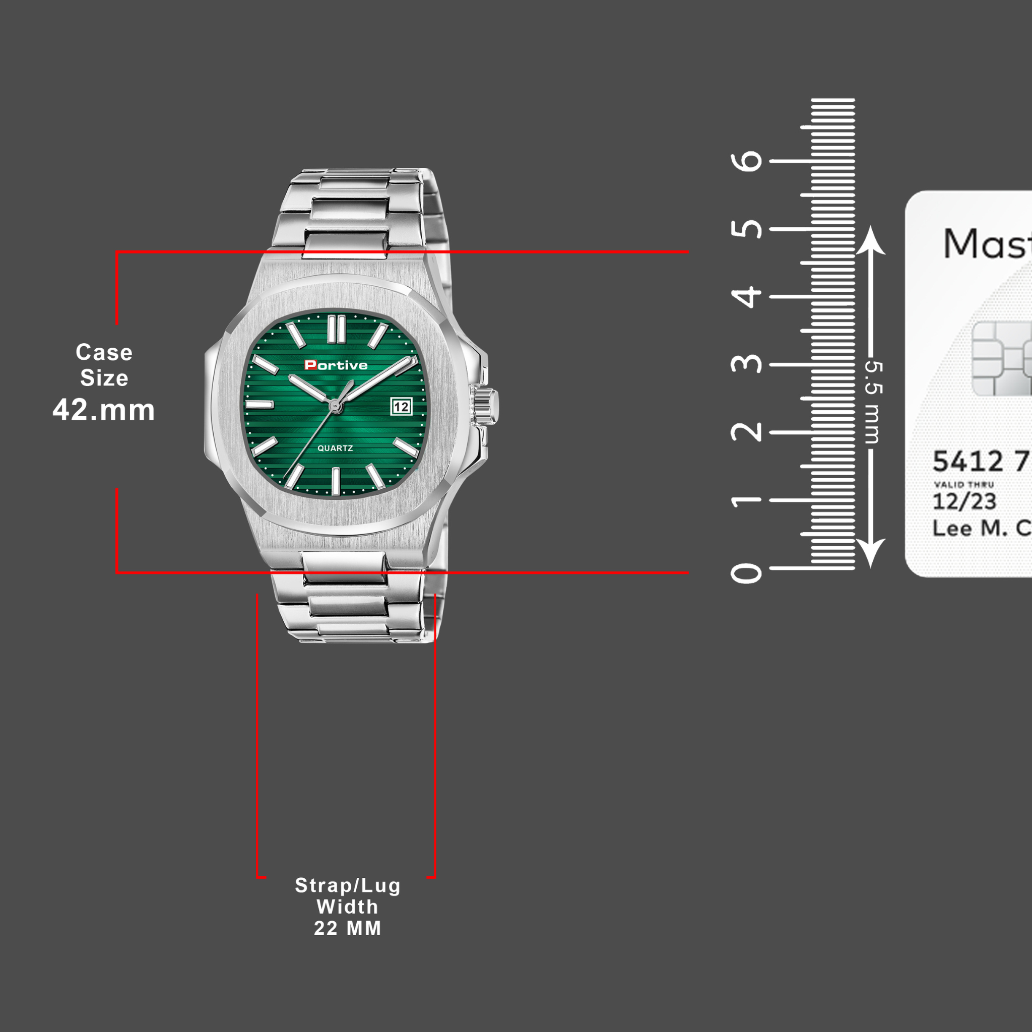 BUY SILVER GREEN TRANDING WATCH