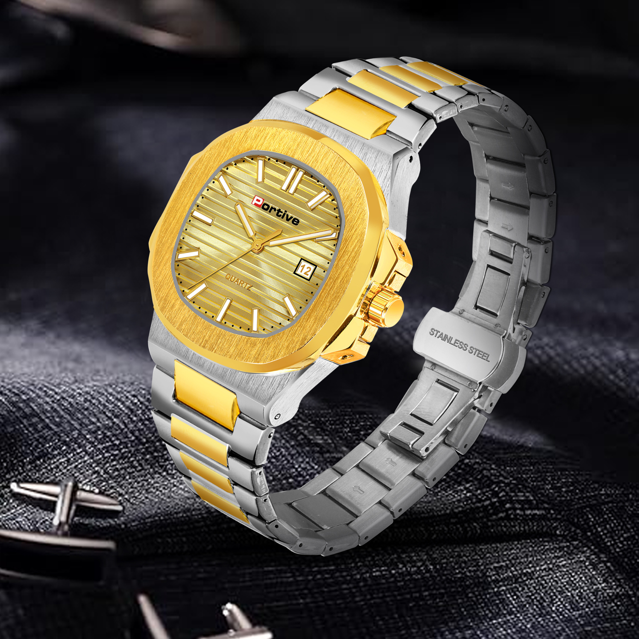 BRANDED TWO TONE GOLDEN WATCH